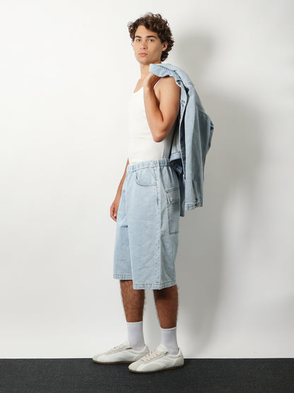 Light-washed denim bermuda shorts thumbnail