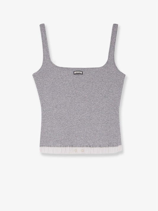 Ribbed cotton tank top