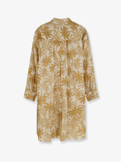 Long Panama cotton shirt with printed pattern thumbnail