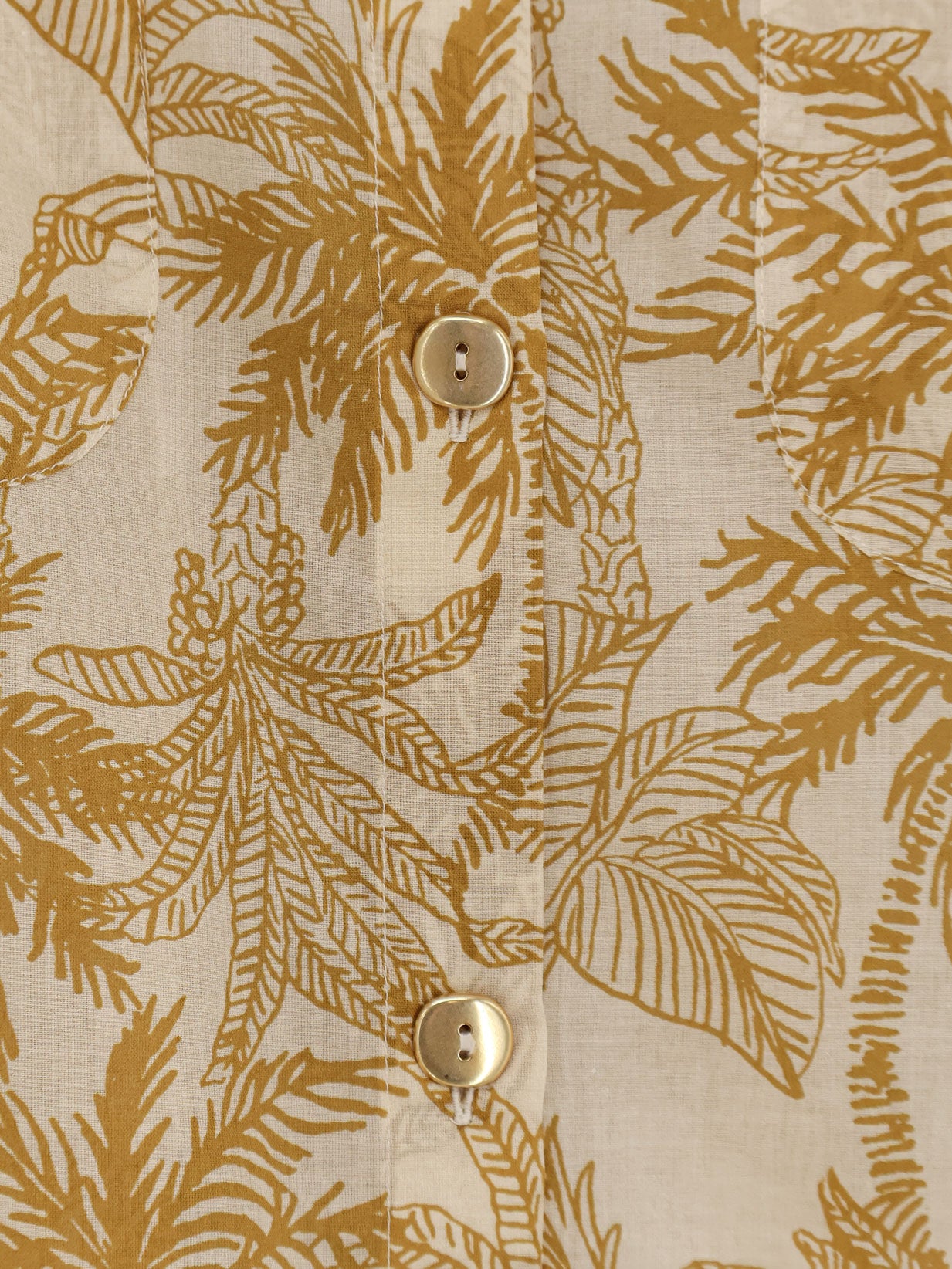 Long Panama cotton shirt with printed pattern