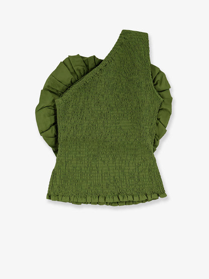 Green linen and viscose top thumbnail