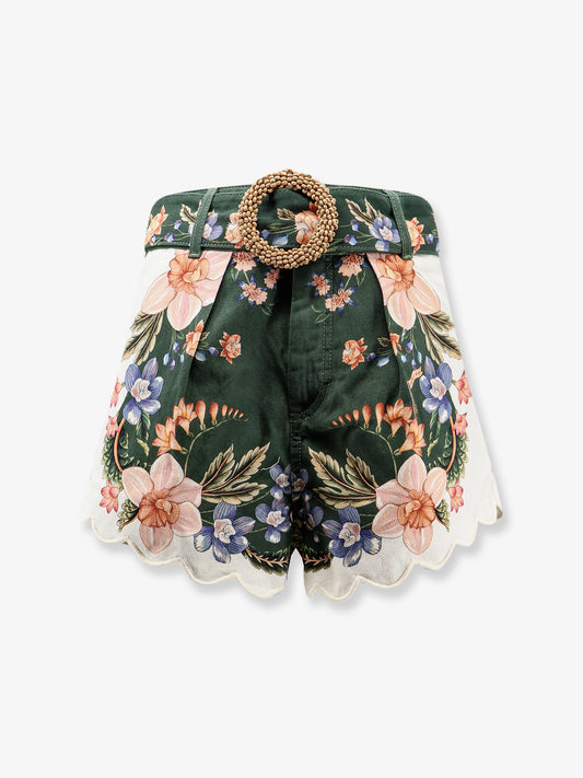 Berry Garden cotton shorts with floral print