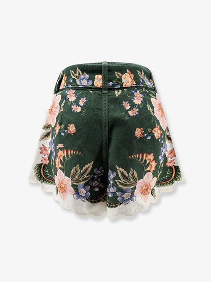 Berry Garden cotton shorts with floral print thumbnail