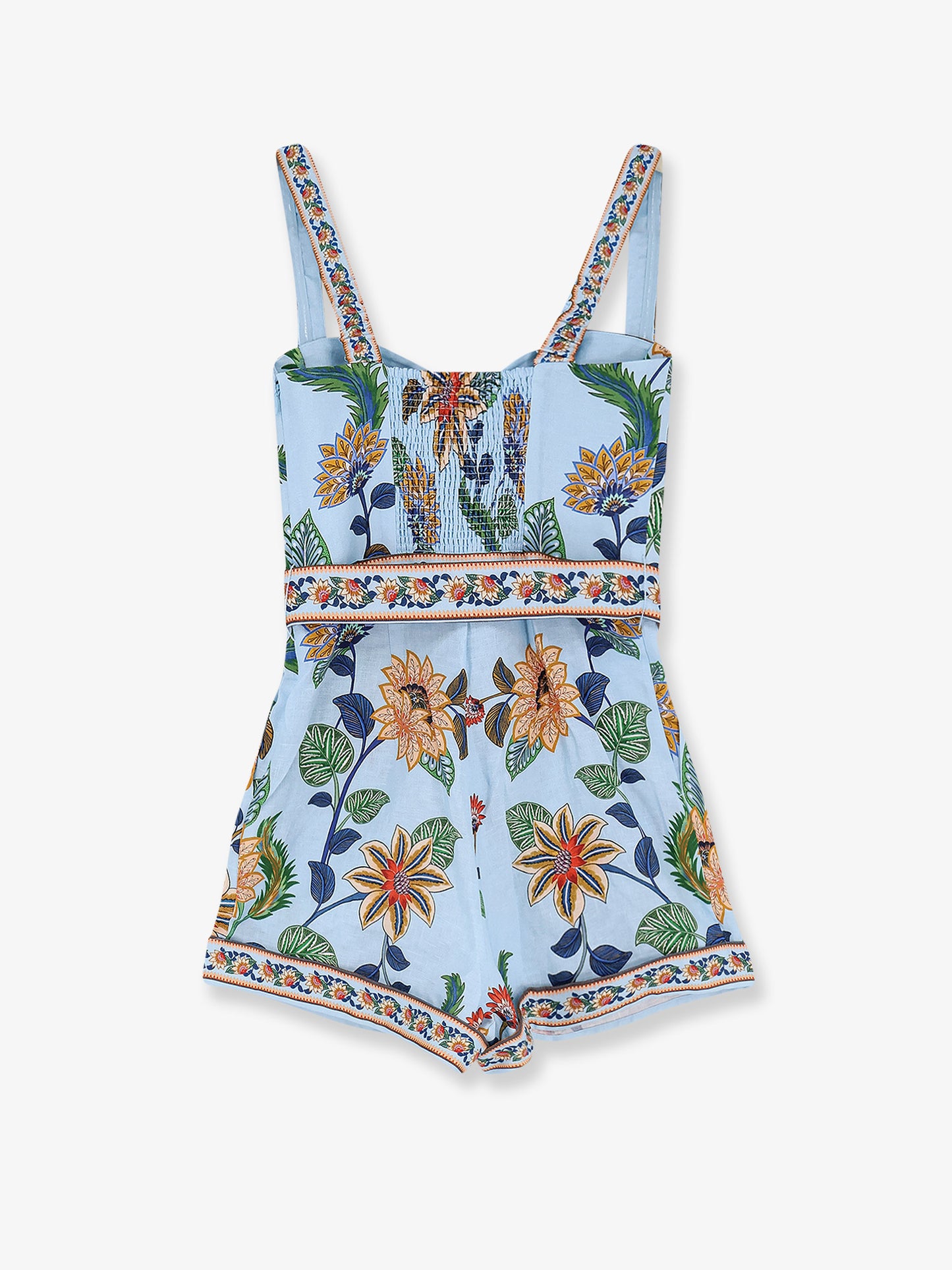 Tuta in lino con stampe floral dehli