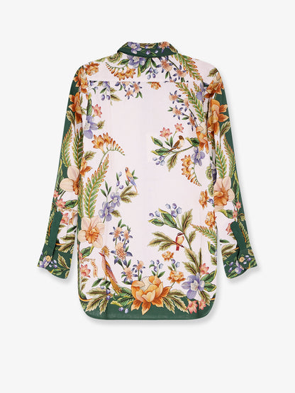 Linen and viscose shirt with floral pattern thumbnail