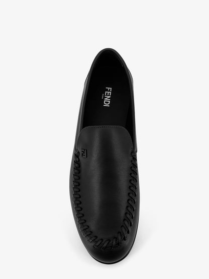 Leather loafers with metal FF logo thumbnail