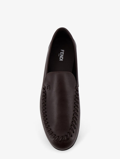 Leather loafers with metal FF logo thumbnail