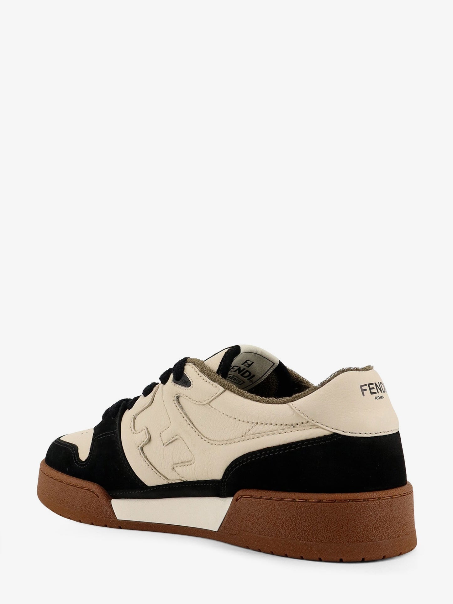 Fendi leather sneakers with suede inserts