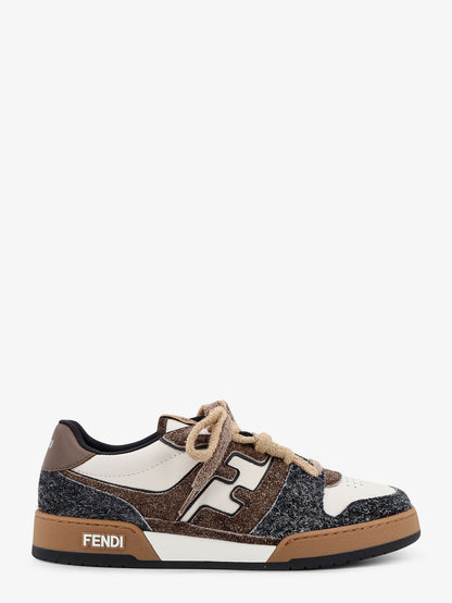 Sneakers Fendi Match in pelle bianca e suede marrone thumbnail