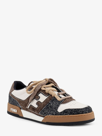 Sneakers Fendi Match in pelle bianca e suede marrone thumbnail