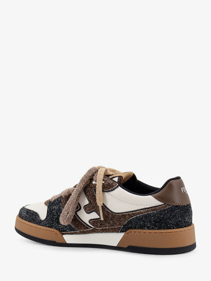 Sneakers Fendi Match in pelle bianca e suede marrone thumbnail