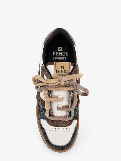 Sneakers Fendi Match in pelle bianca e suede marrone thumbnail