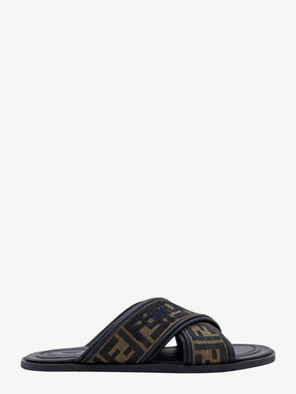 FF jacquard fabric sandals with embroidered logo thumbnail