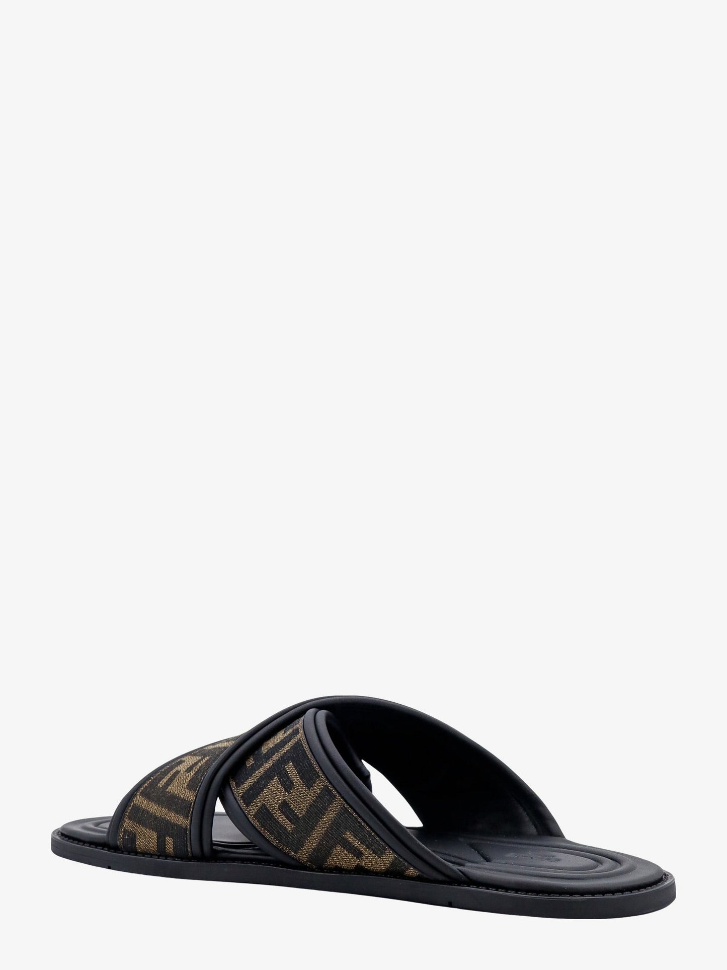 FF jacquard fabric sandals with embroidered logo