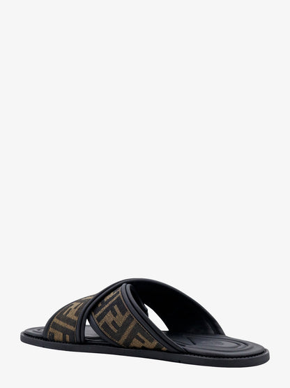 FF jacquard fabric sandals with embroidered logo thumbnail