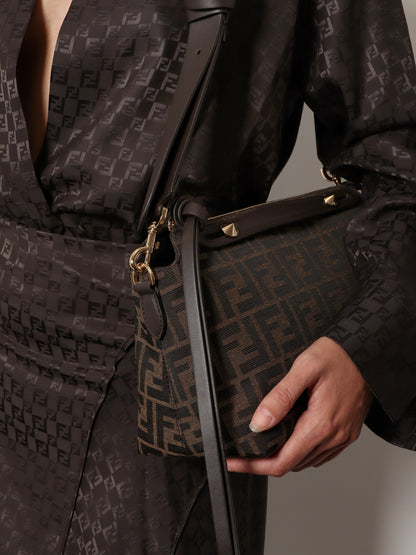 Borsa a tracolla By The Way Soft Mediumin tessuto jacquard FF thumbnail