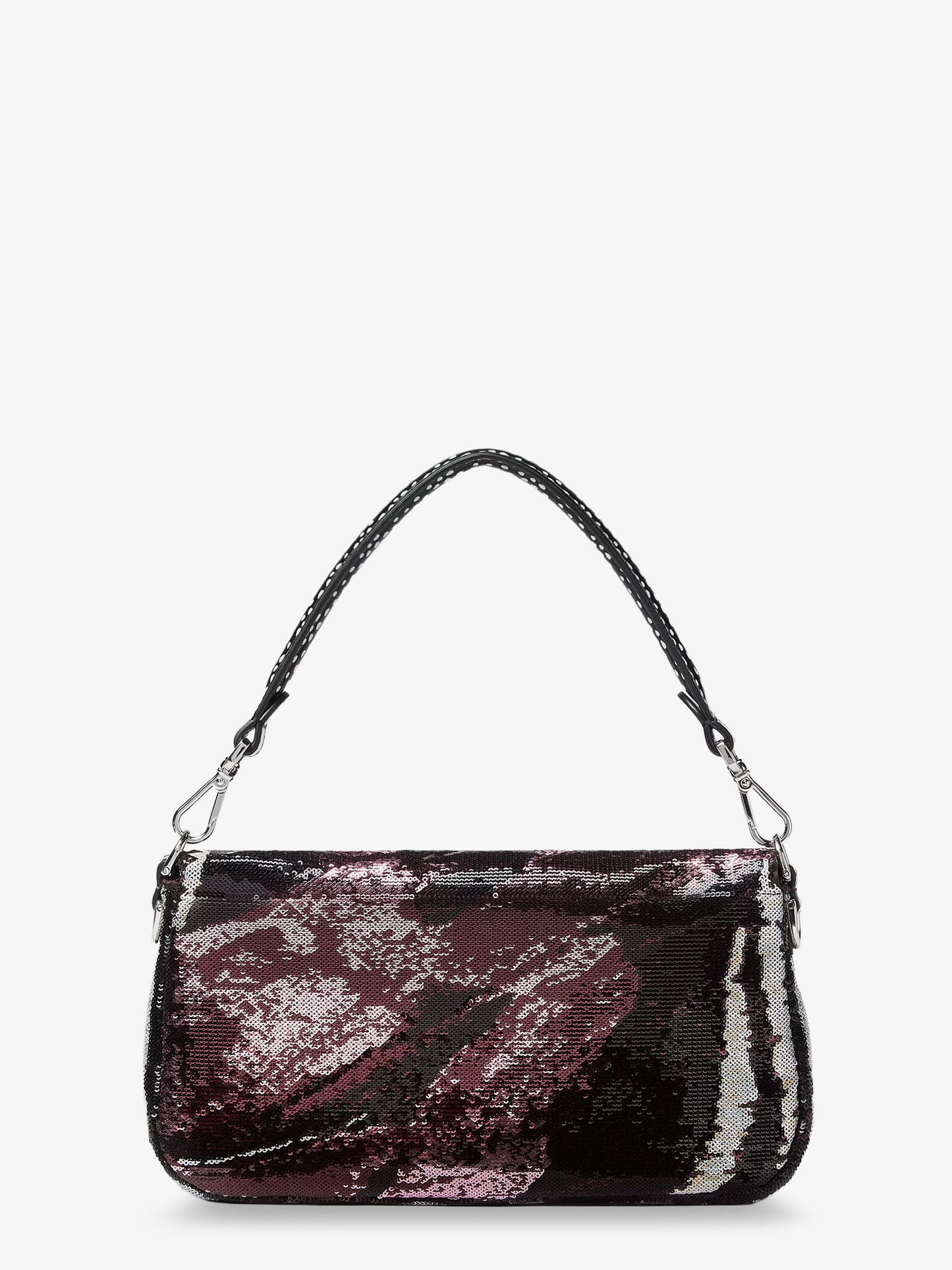 Borsa a tracolla Baguette in paillettes multicolor Night Butterfly