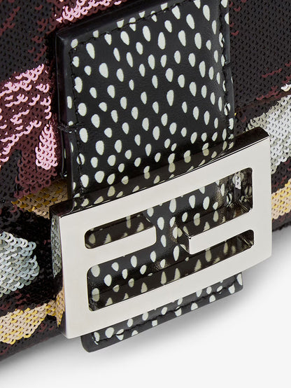 Borsa a tracolla Baguette in paillettes multicolor Night Butterfly thumbnail