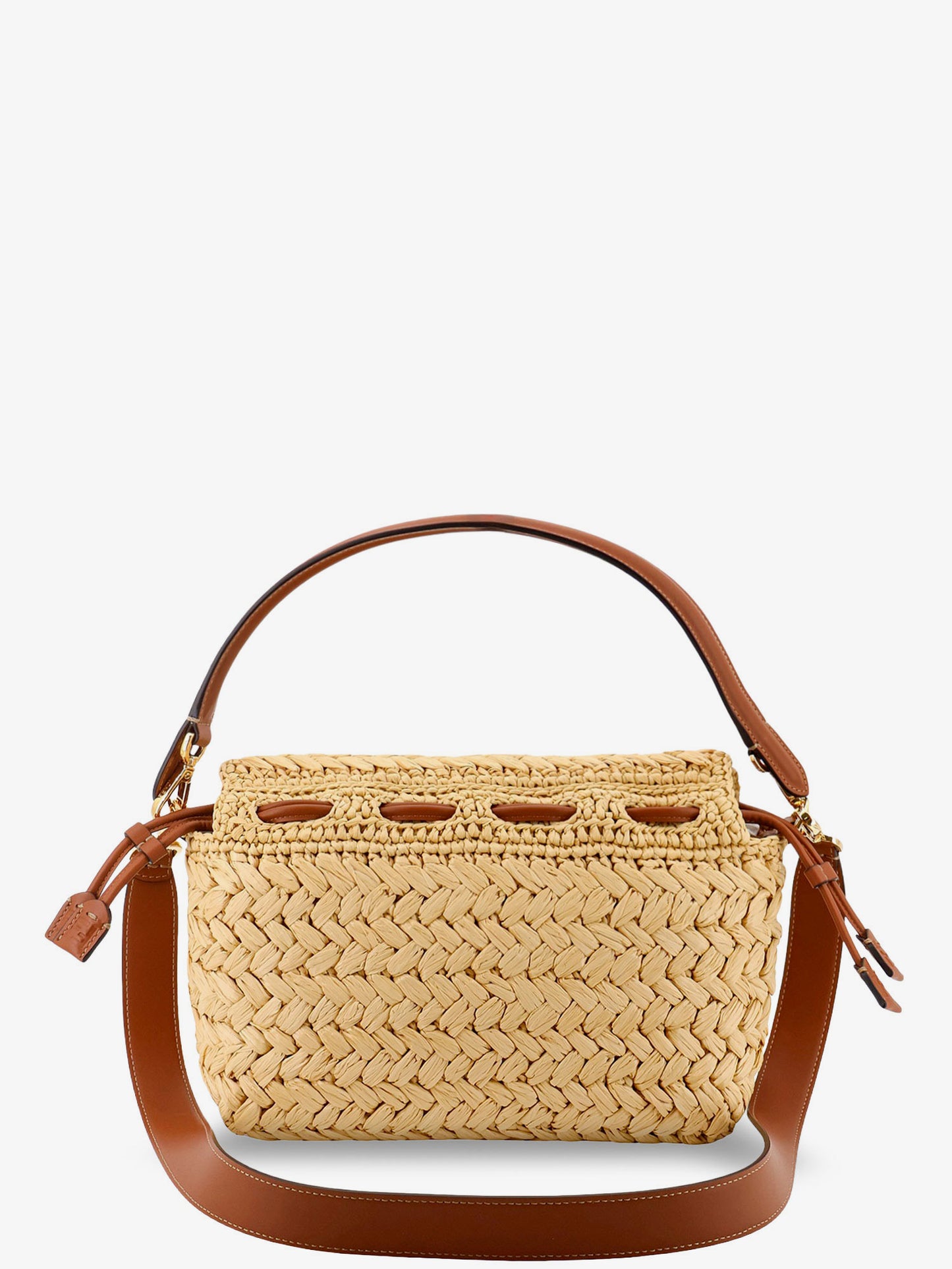 Mamma Baguette Medium raffia crossbody bag