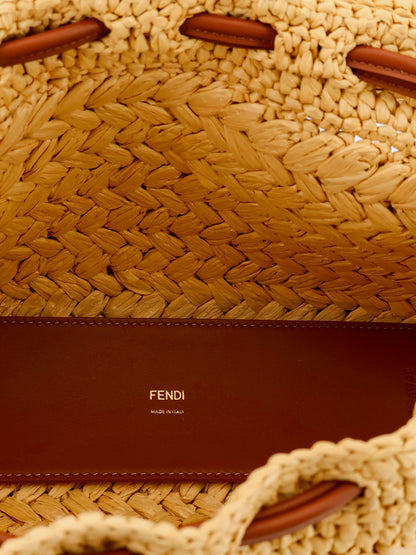 Mamma Baguette Medium raffia crossbody bag thumbnail