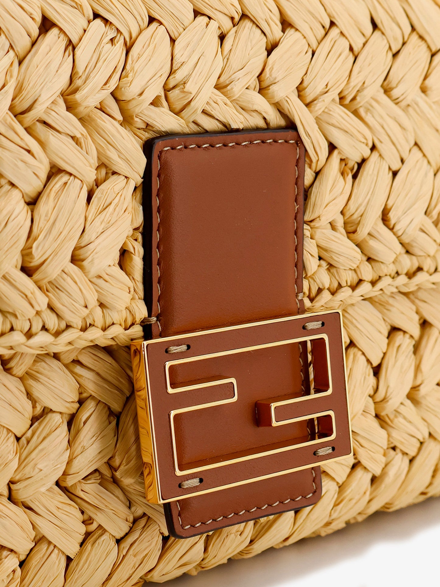 Mamma Baguette Medium raffia crossbody bag