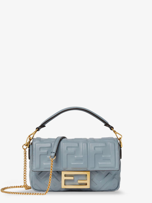 Baguette Mini leather crossbody bag with embossed FF motif