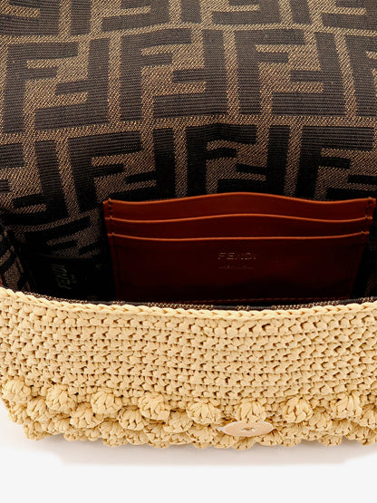 Borsa a tracolla Baguette® Mini in rafia thumbnail