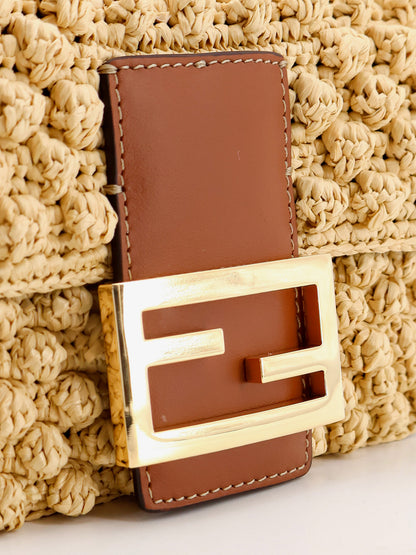 Borsa a tracolla Baguette® Mini in rafia thumbnail