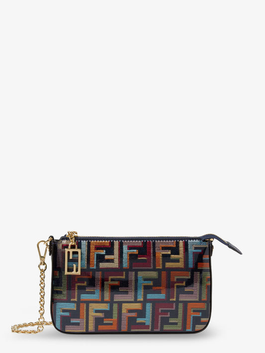 Baguette FF fabric clutch bag