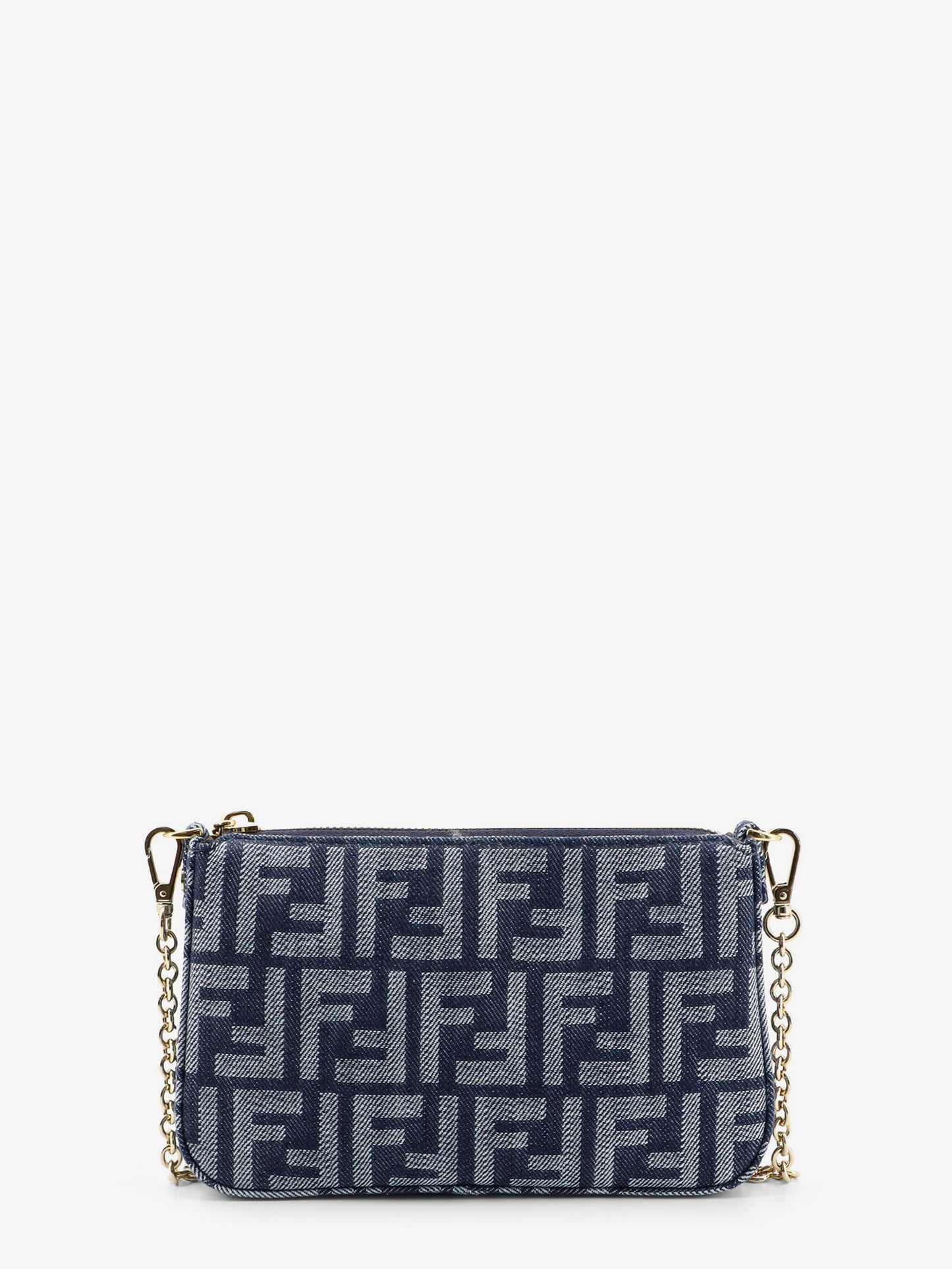 Baguette FF jacquard fabric clutch bag