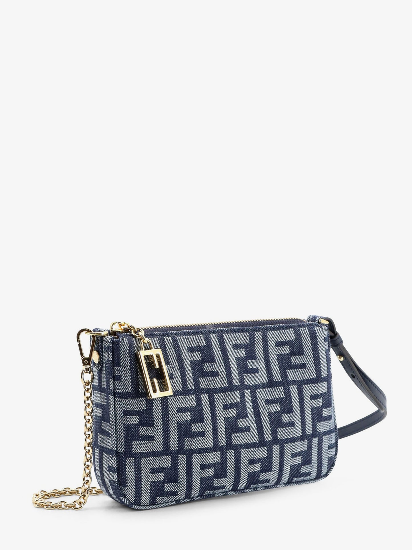 Baguette FF jacquard fabric clutch bag