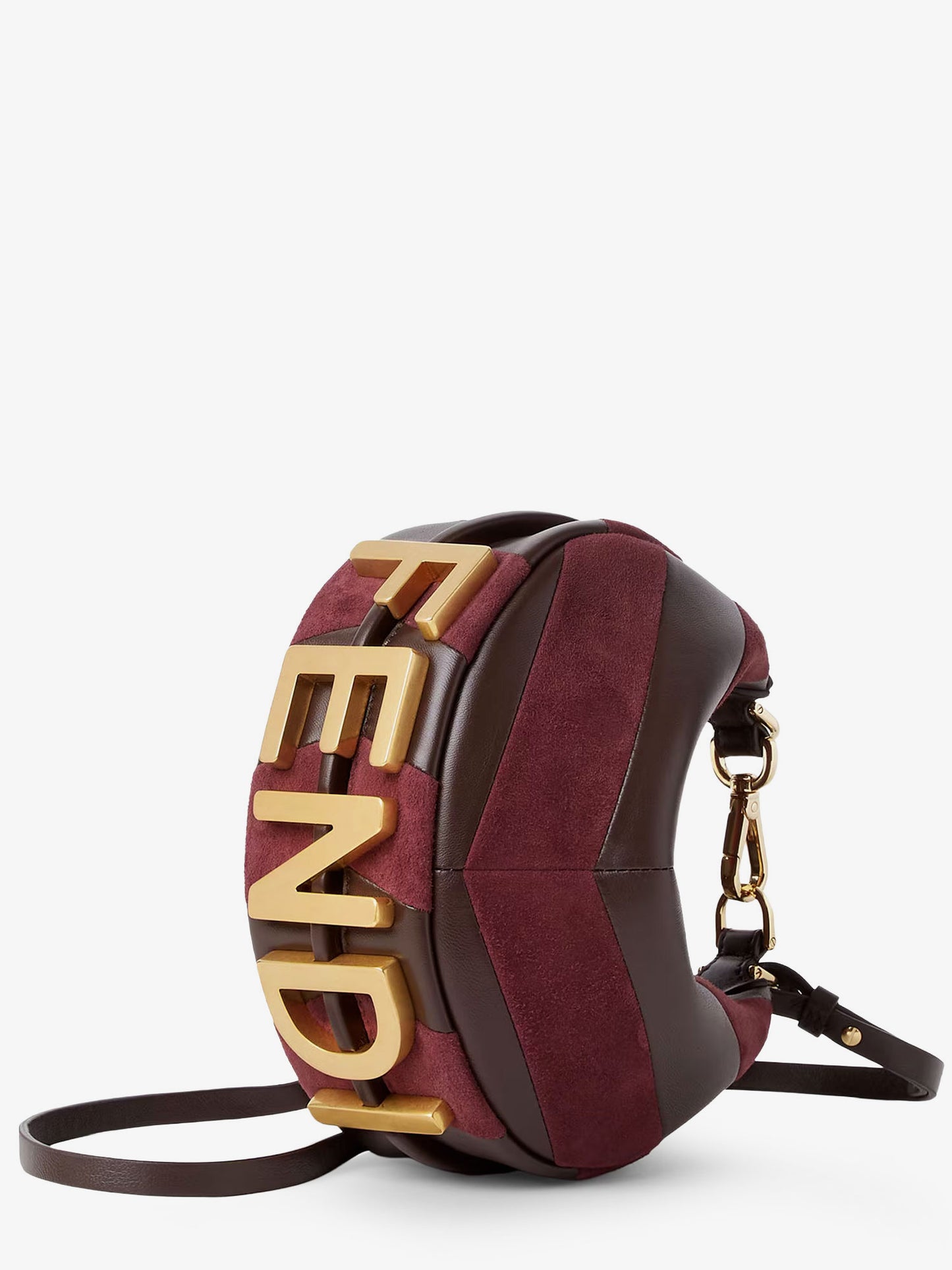 Fendigraphy Mini leather handbag with metal lettering logo