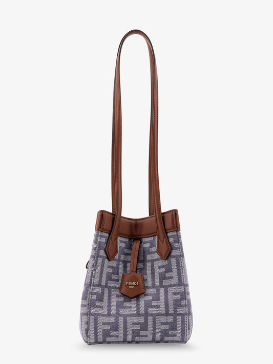 Origami mini FF Jacquard fabric and leather shoulder bag