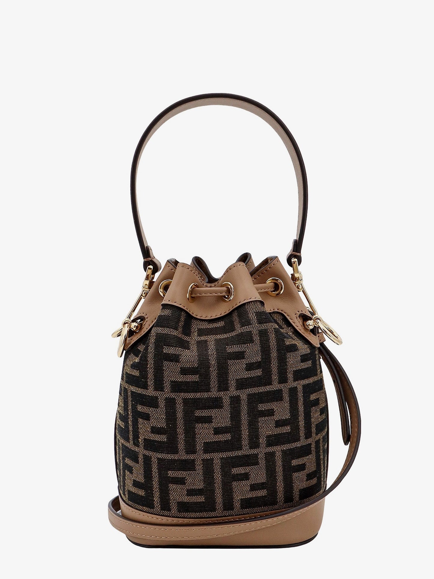 Mini Mon Tresor FF jacquard fabric bucket bag