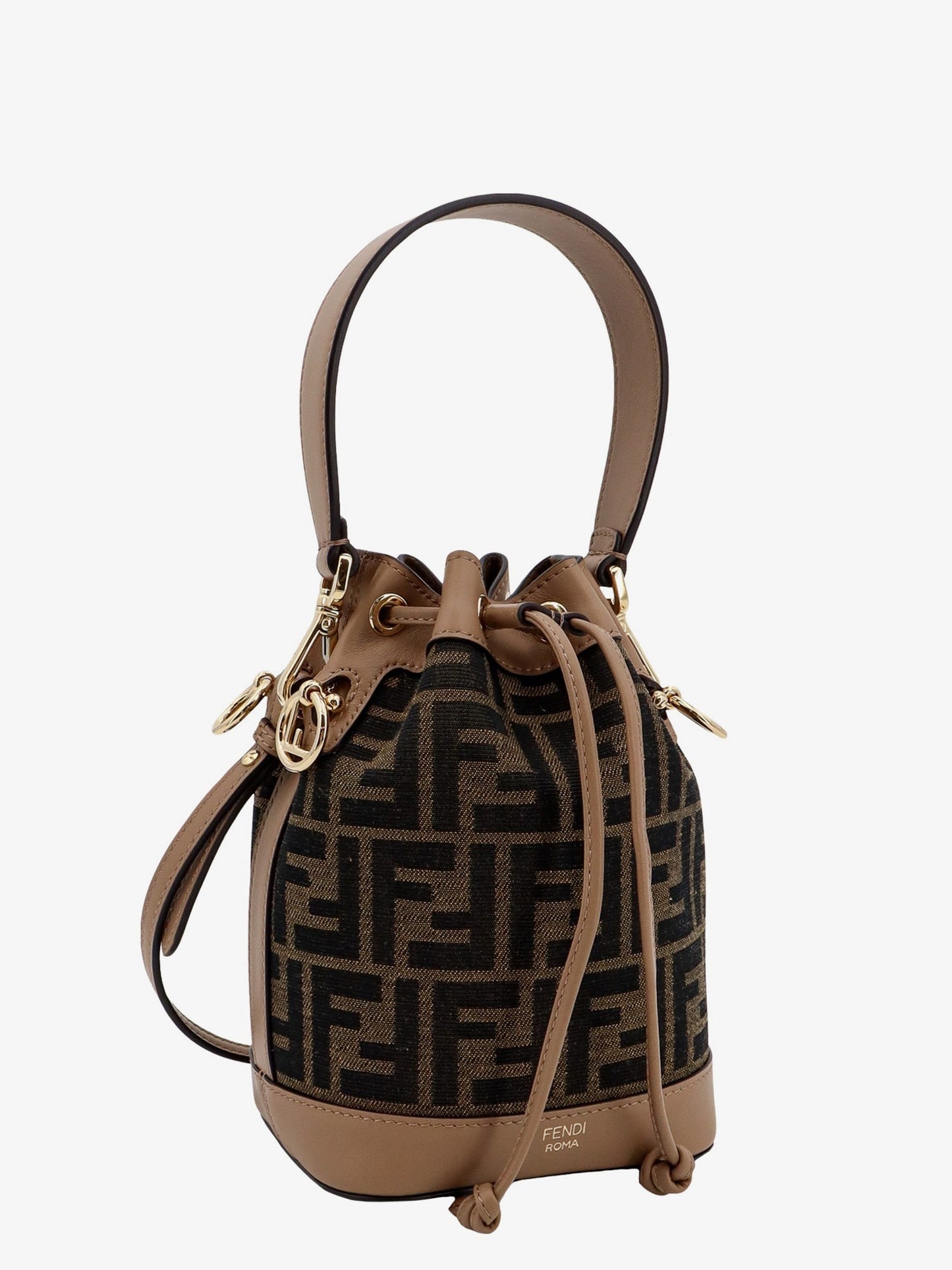 Mini Mon Tresor FF jacquard fabric bucket bag