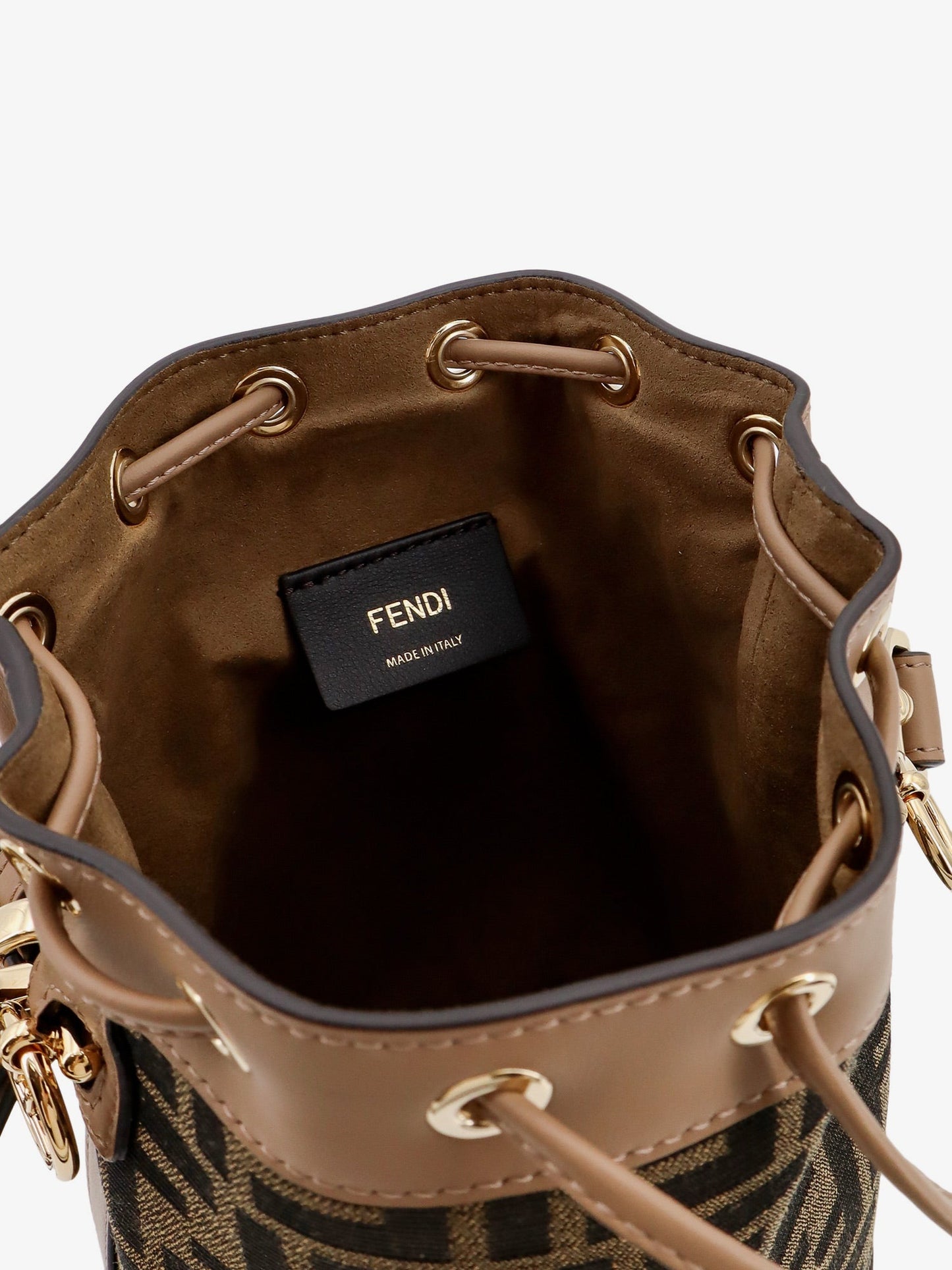 Mini Mon Tresor FF jacquard fabric bucket bag