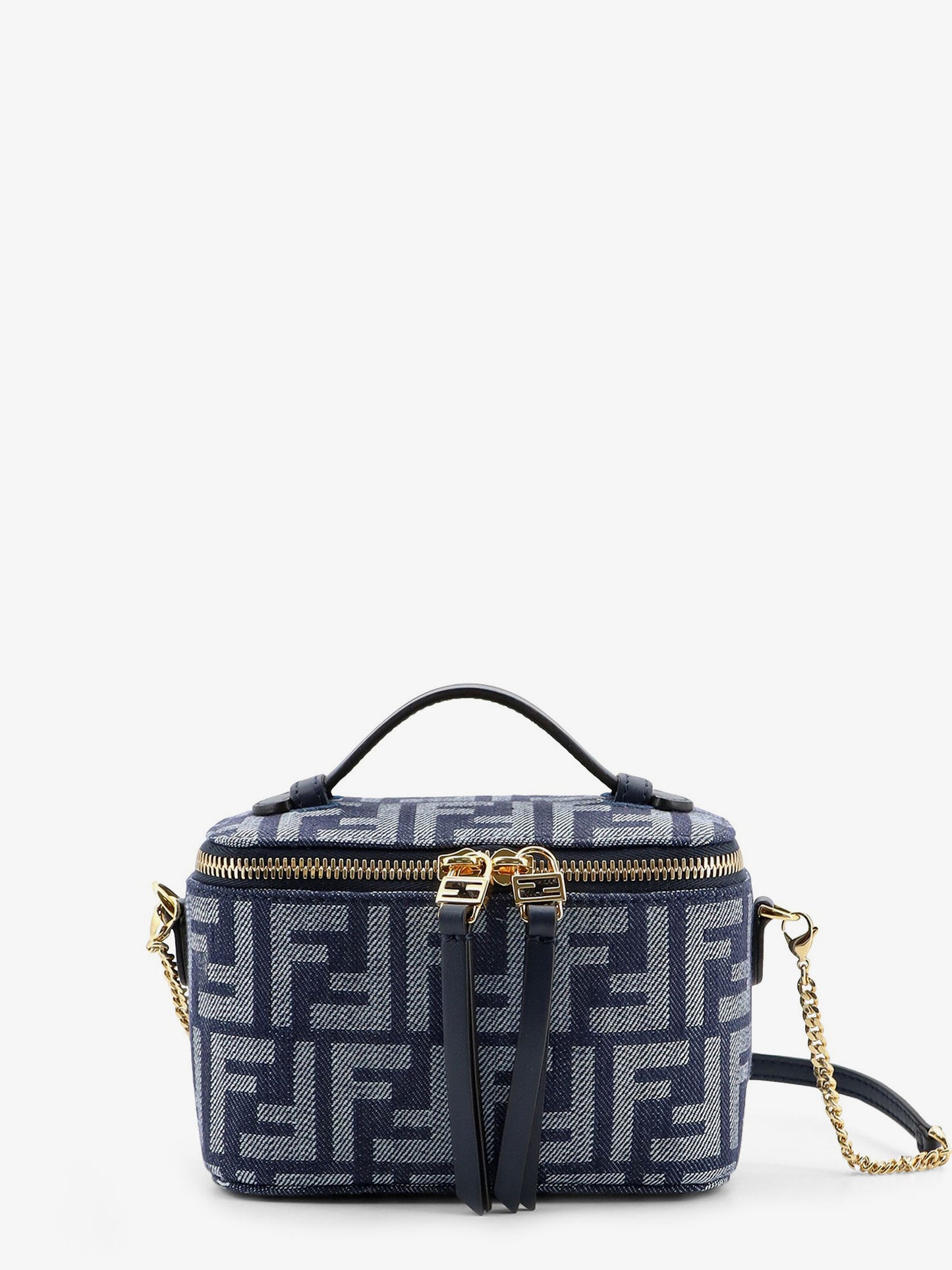 Fendi Vanity denim-effect FF jacquard minibag