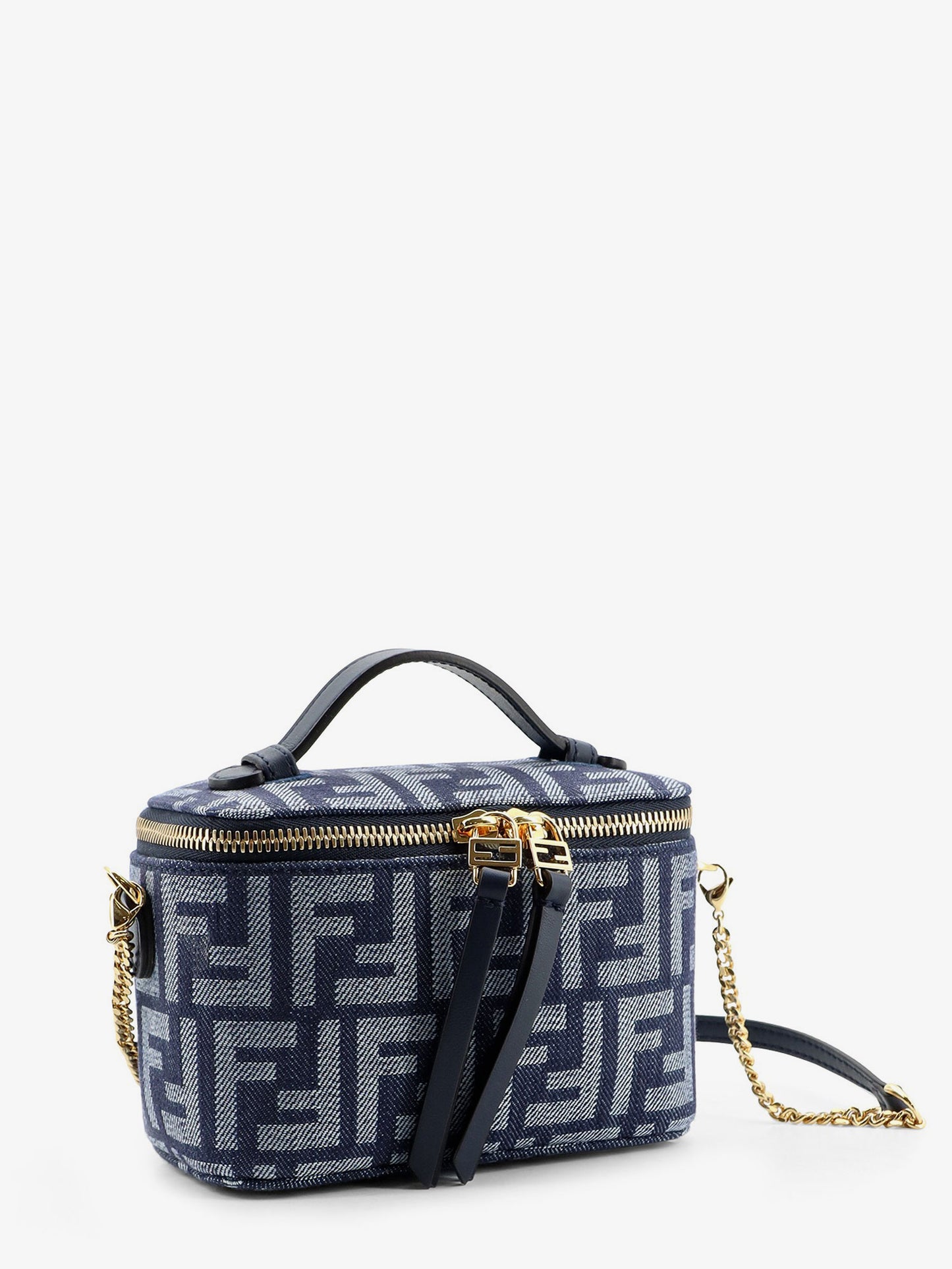 Fendi Vanity denim-effect FF jacquard minibag
