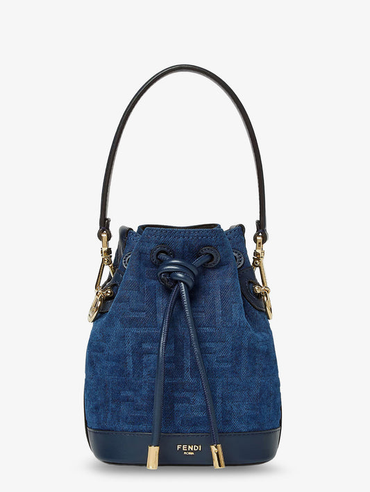 Mon Tresor FF flocked denim crossbody bag