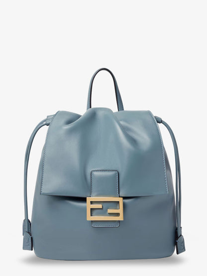 Leather backpack with metal FF logo detail thumbnail