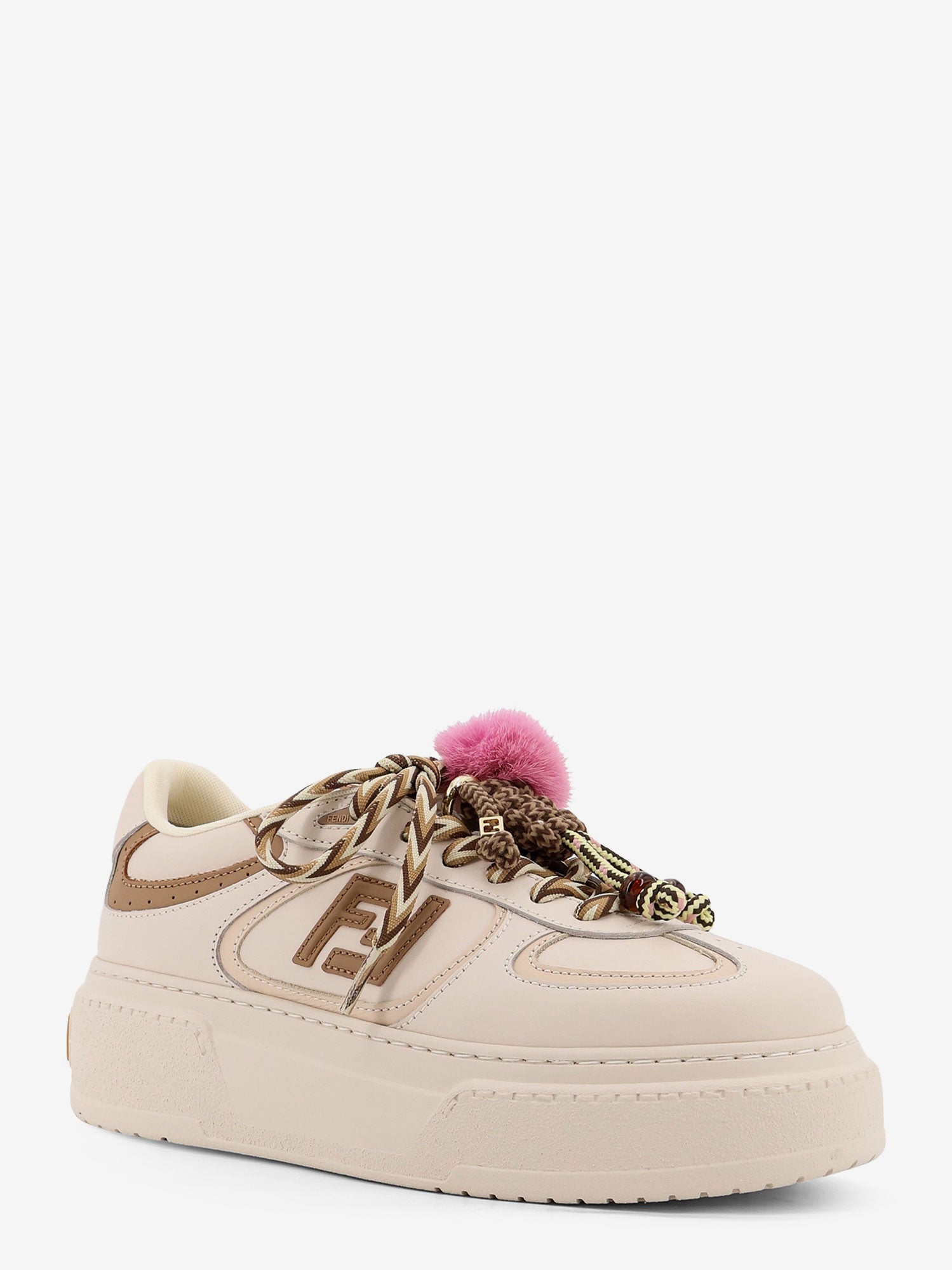 Fendi Match leather platform sneakers with charms FENDI - Nugnes1920