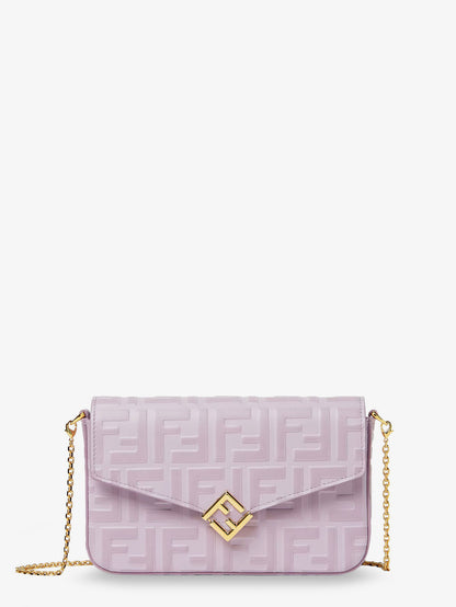 Wallet On Chain FF Diamonds leather shoulder bag with FF embossed logo thumbnail