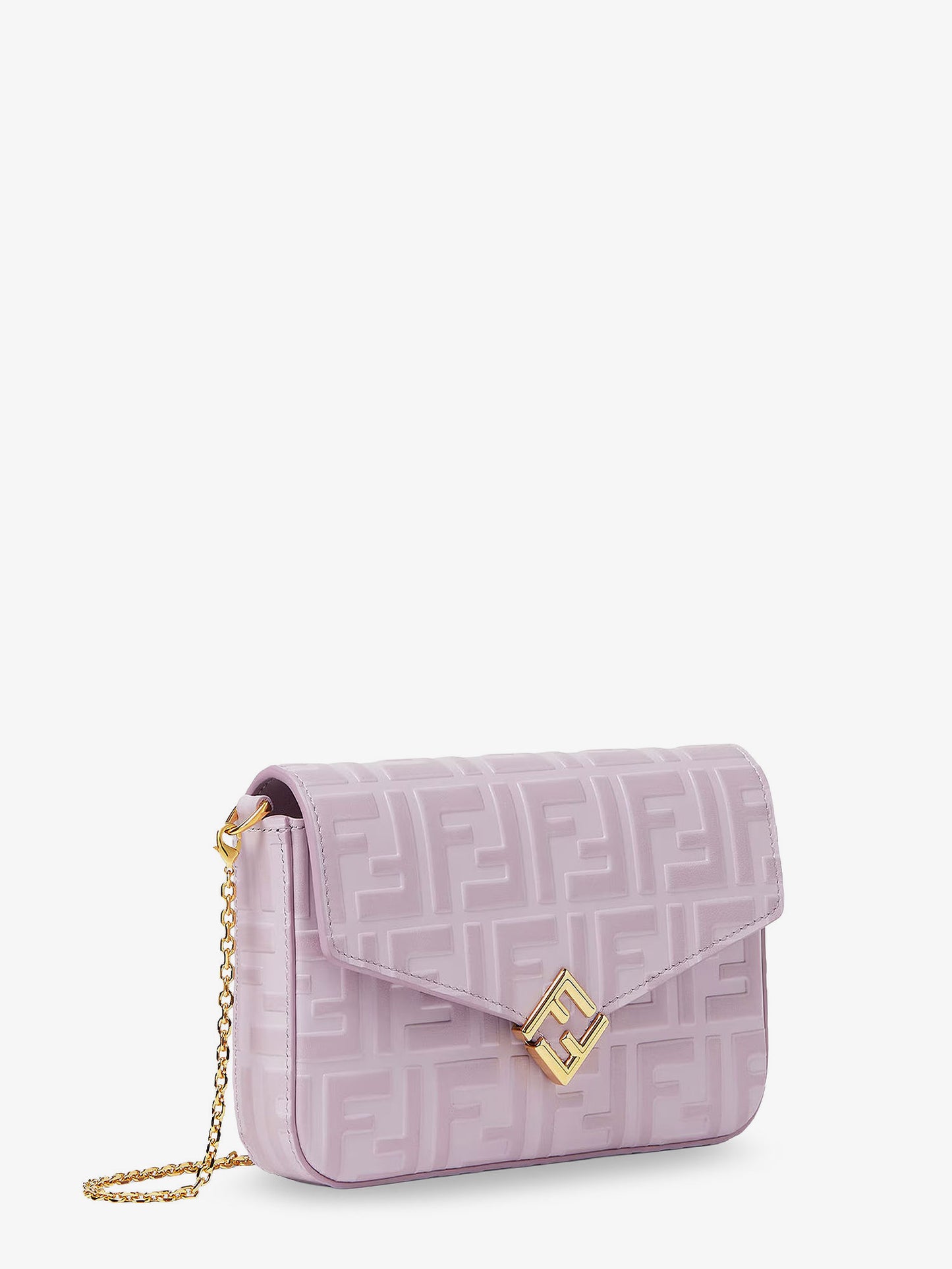 Wallet On Chain FF Diamonds leather shoulder bag with FF embossed logo