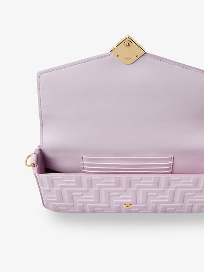 Wallet On Chain FF Diamonds leather shoulder bag with FF embossed logo thumbnail