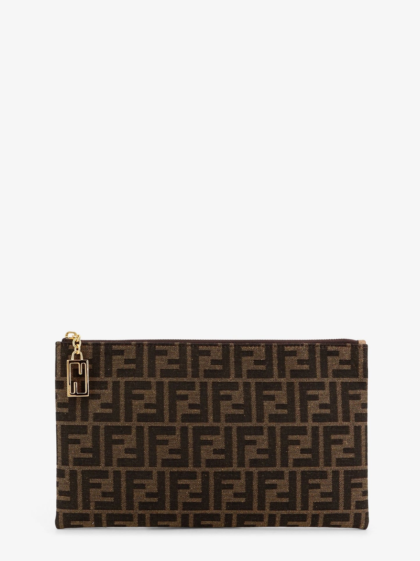 Medium Flat FF Jacquard fabric pochette