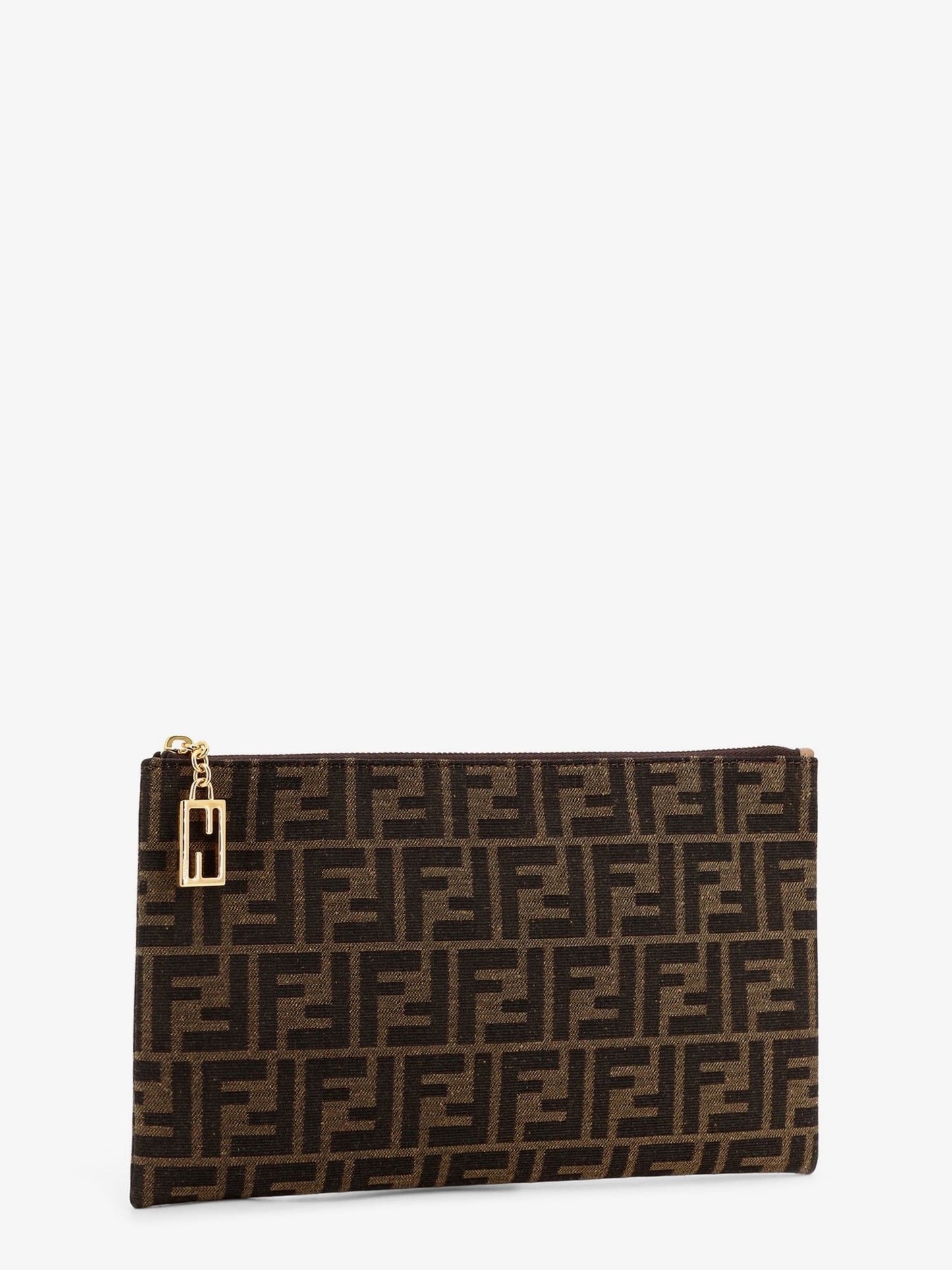 Medium Flat FF Jacquard fabric pochette