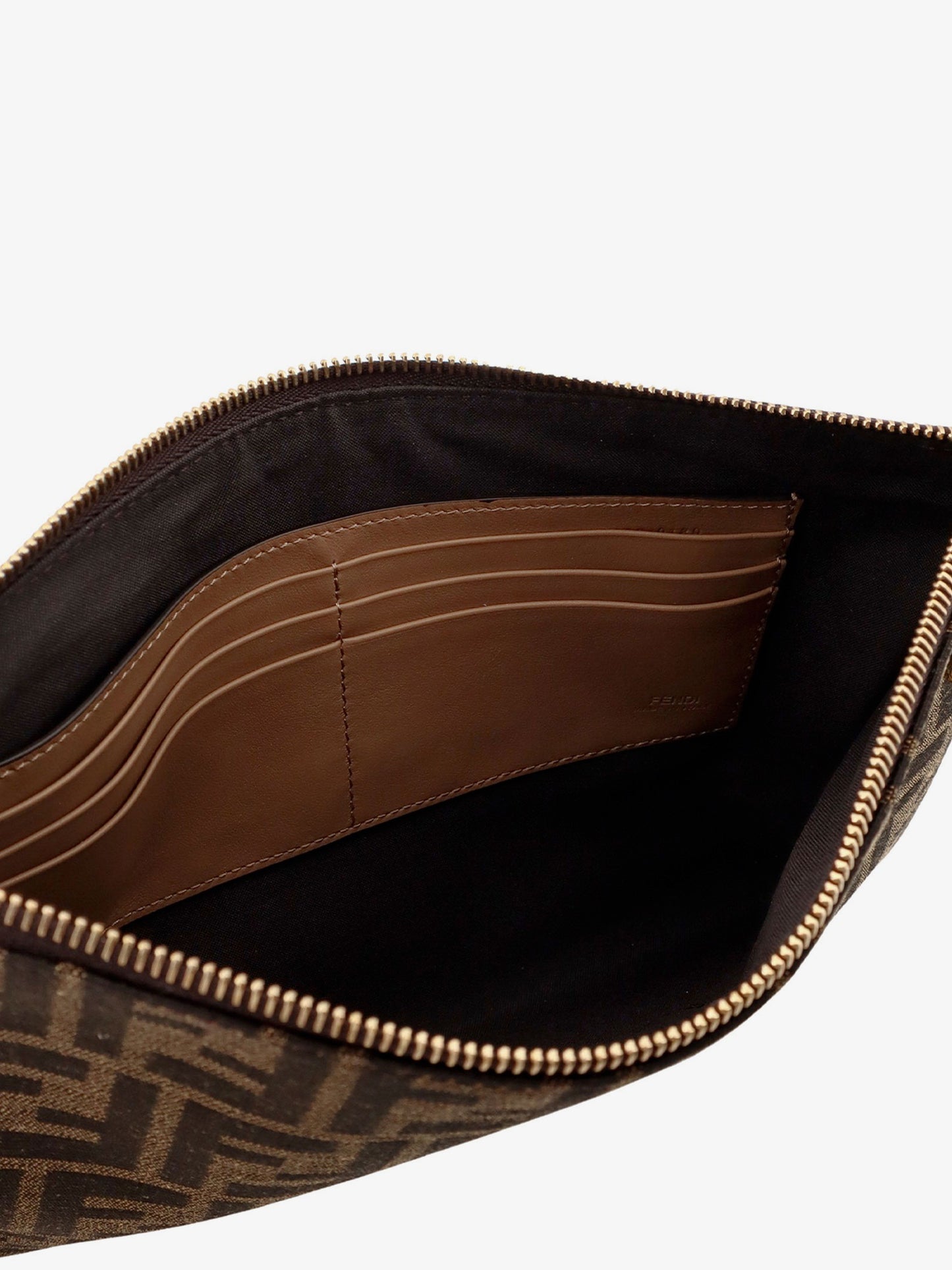 Medium Flat FF Jacquard fabric pochette