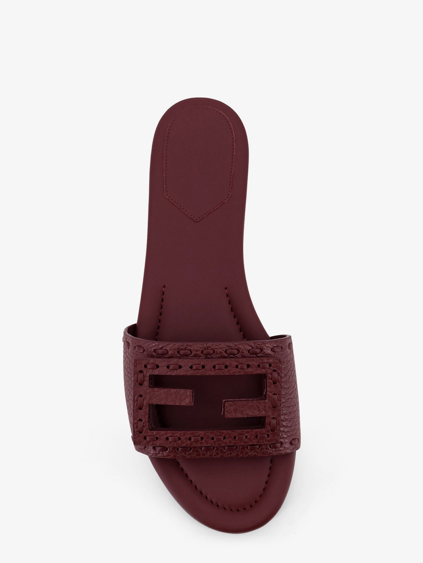 Low leather sandals with embossed FF logo