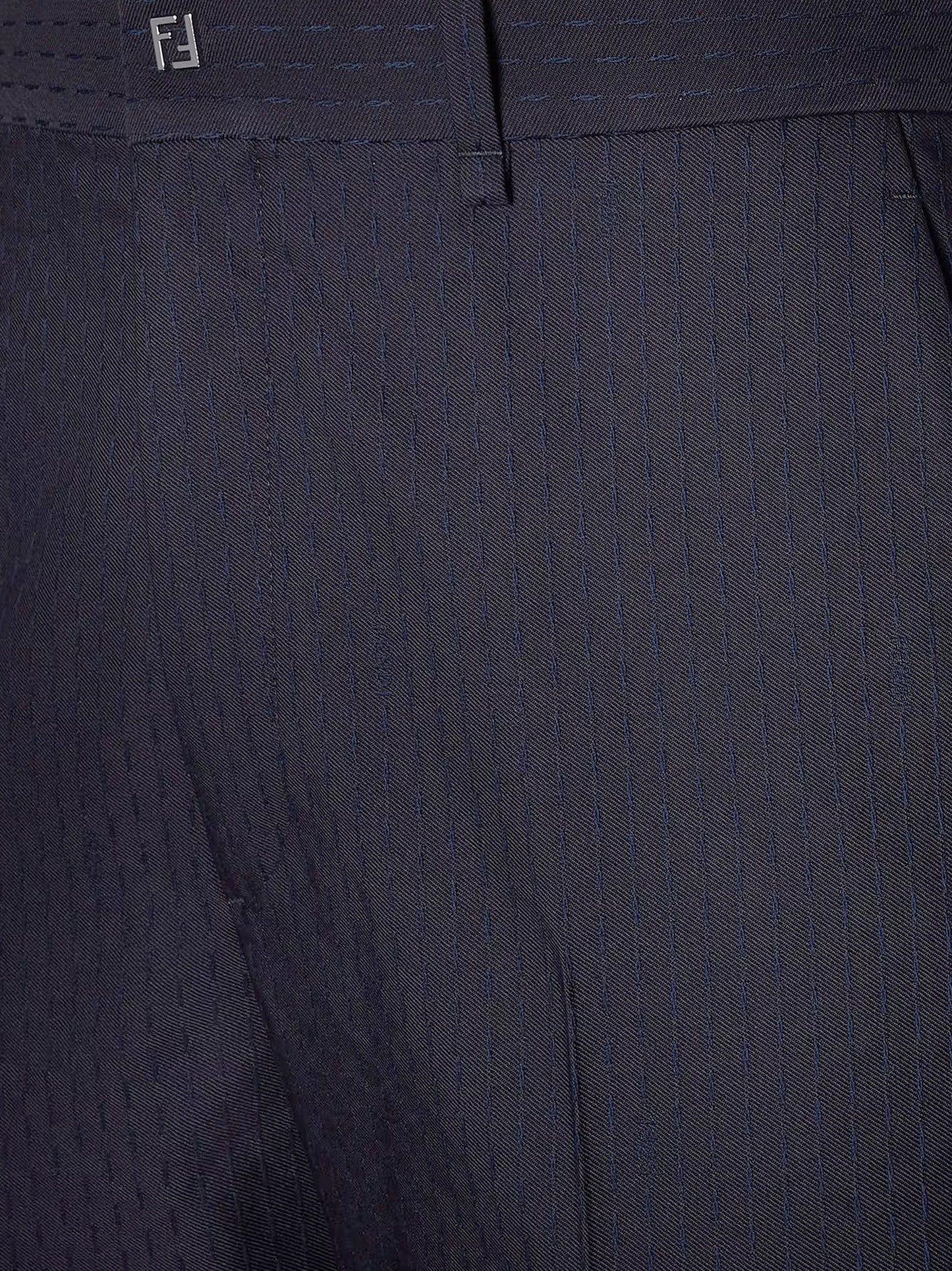 Trousers Wool Tonal Stitching