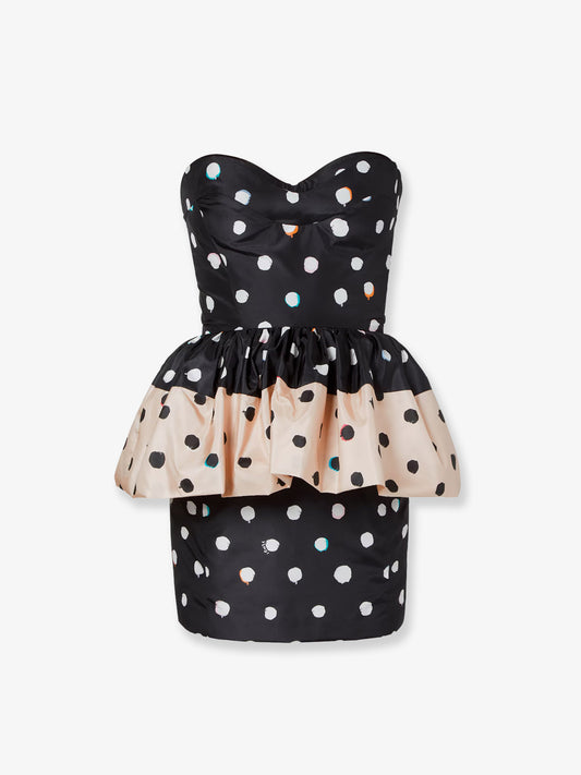 Falena Dots taffeta' bustier dress